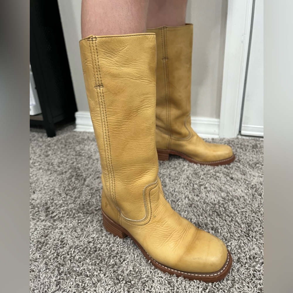 Frye Campus 14L Boots in Banana Leather